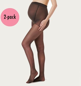 Zwangerschapspanty Positiepanty 20 Den Nearly Zwart 2-Pack - S / M|L / XL|M/L|