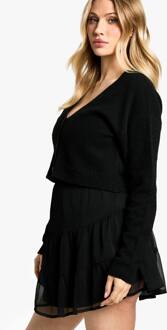 Zwangerschapsrok Met Elastische Taille, Chiffon Gelaagde Mini Rok, Black - 40