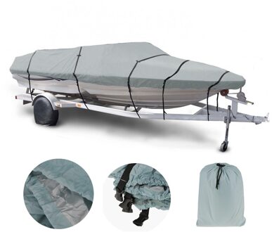 Zware 11-13FT Waterdicht Uv Zon Bescherming Trailerable Speedboot Vissen Ski Boot Cover Opslag Lichtblauw