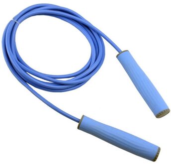 Zware 425G 7Mm Diameter Pvc Gewogen 2.8M Jump Rope Skipping Met Rubberen Handvat JR074 blauw