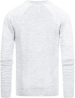 Zware biker Chunky trui met ronde hals - maat Wit