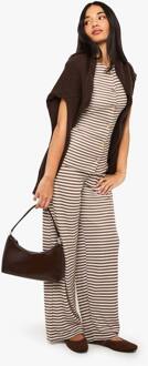 Zware Gestreepte Broek Met Rechte Pijpen, Stone - 42