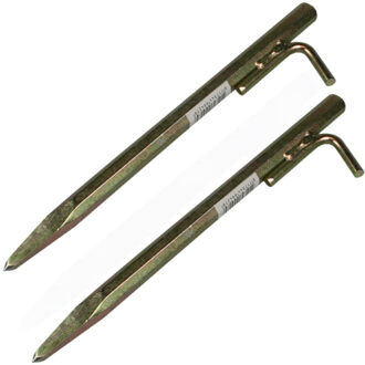 Zware Grondpen / tentharing / rotspen - Set van 4x stuks - goud - metaal - met haak - 30 cm - Spijke