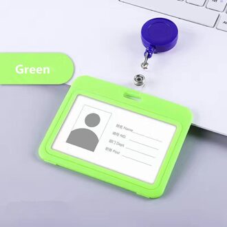 Zware Intrekbare Badge Houders Met Karabijnhaak Reel Clip Horizontale Plastic Id Werk Naam Kaarthouders groen