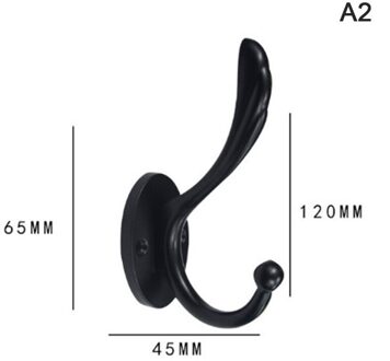 Zware Kapstokken Muur Gemonteerd Voor Hoed Hardware Dual Prong Retro Kleerhanger Met 20 Schroeven Zwarte Kleur B