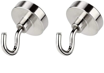 Zware Magnetische Haak, Sterke Neodymium Magneten Haak Voor Thuis, Keuken, werkplek D16mm Houden Tot 80 Pond, Pack Van 4 D16 / 2 stk