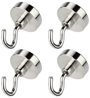 Zware Magnetische Haak, Sterke Neodymium Magneten Haak Voor Thuis, Keuken, Werkplek, Etc, d16mm Houden Tot 80 Pond, Pack Van 4 diameter 12 / 4stk