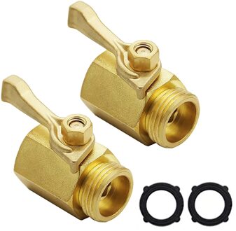 Zware Messing Afsluiter-3/4 Inch Solid Tuinslang Afsluitklep Fit Alle Tuinslang Connector-Set Van 2 Slang