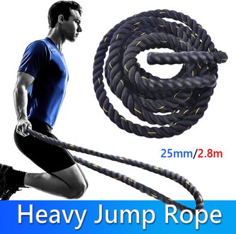 Zware Skipping Jump Rope Battle Rope 2.8M Lengte 25Mm Diameter Fitnessapparatuur Massage Balans Mat Voor Oefening