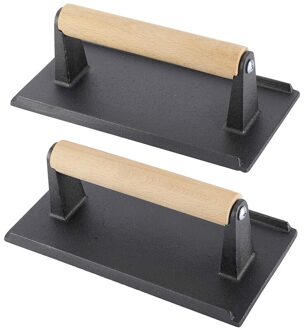 Zware Steak En Burger Druk Met Houten Handvat Voor Grills, Bakplaten En Flattops Perfecte Gadget Voor Bacon, paninis