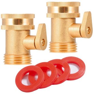 Zware Zuiver Koper Slang Splitter Set met 2 Stuks Enkele Manier Zware Zuiver Koper Slang Splitter Tuinslang connectoren en 4P