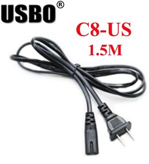 Zwart 1.5 m Koper CE certificed Amerikaanse standaard 2 pins extension transfer cord ONS om C8 chassis kast PDU/ UPS server power