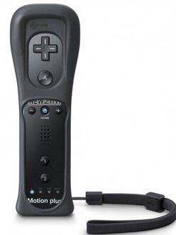 Zwart 2 In 1 Ingebouwde Motion Plus Afstandsbediening Met Siliconen Case En Hand Strap Voor Nintendo wii Voor Wii Remote