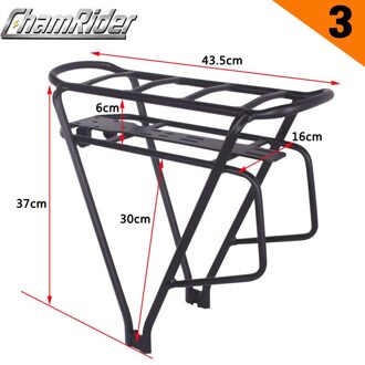Zwart 26 Inch 28 Inch 700C Bike Bagage Rack Dubbellaags Fiets Batterij Bagagedrager Verstelbare Zware Fiets Hanger 3