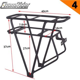 Zwart 26 Inch 28 Inch 700C Bike Bagage Rack Dubbellaags Fiets Batterij Bagagedrager Verstelbare Zware Fiets Hanger 4