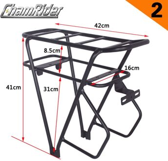 Zwart 26 Inch 28 Inch 700C Bike Bagage Rack Dubbellaags Fiets Batterij Bagagedrager Verstelbare Zware Fiets Hanger