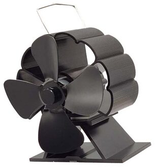Zwart 3/4 Blades Haard Ventilator Warmte Aangedreven Kachel Fan Log Hout Brander Eco Rustig Haard Fan Home Efficiënt Warmte Distributie