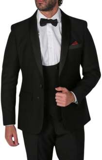 Zwart 3-delig smokingpak voor heren
