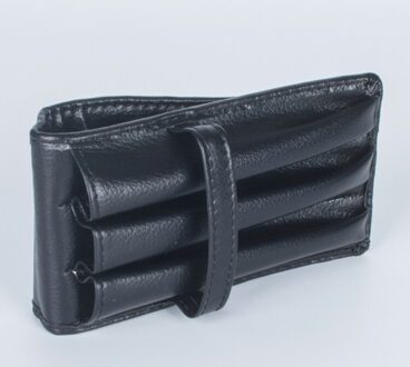 Zwart 3 Pen Case Lederen Case pen bag Roller Pen Case Business kantoorbenodigdheden school etui promotionele potlood tas