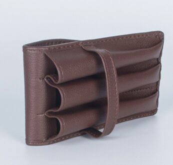 Zwart 3 Pen Case Lederen Case pen bag Roller Pen Case Business kantoorbenodigdheden school etui promotionele potlood tas