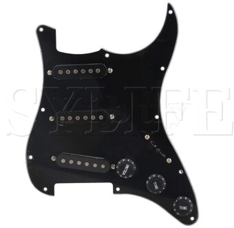 Zwart 3 Ply Elektrische Gitaar Voorbedraad Geladen Slagplaat Sss W/Pickups Voor Sss
