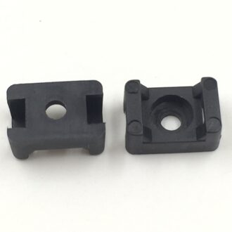 Zwart 4.5mm Breedte Kabelbinder Base Zadel Type Mount Draad Houder 100 stks