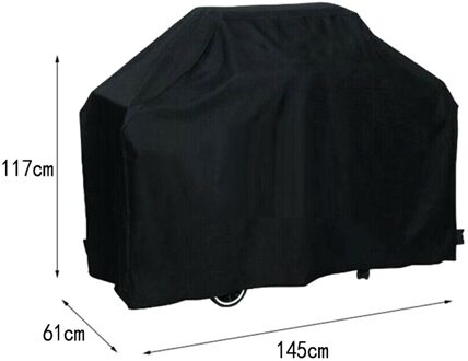 Zwart 5 Size Waterdichte Bbq Grill Cover Outdoor Tuin Zware Barbeque Accessoires Anti Dust Regen Gas Protector Covers 145x61x117cm