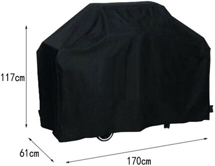 Zwart 5 Size Waterdichte Bbq Grill Cover Outdoor Tuin Zware Barbeque Accessoires Anti Dust Regen Gas Protector Covers 170x61x117cm