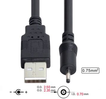Zwart 90 Hoek Pc Usb Male Naar 5V Dc 3.5*1.35Mm Connector Extension Power Cord Kabel Adapter 5.5*2.1Mm Naar Usb Datum Lijn 2.5*0.7Mm rechtdoor dc plug 0.7