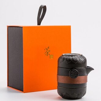Zwart Aardewerk Quick Gast Cup Een Pot Twee Kopjes Draagbare Reizen Home Office Kung Fu Thee Set licht grijs