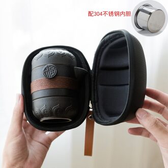 Zwart Aardewerk Quick Gast Cup Een Pot Twee Kopjes Draagbare Reizen Home Office Kung Fu Thee Set Licht Groen