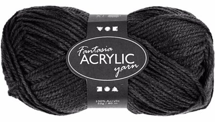Zwart acryl garen 80 meter