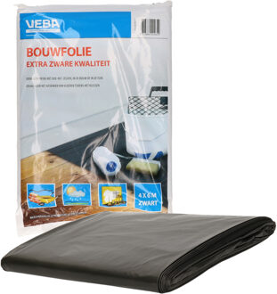 Zwart afdekfolie / dekfolie - 4x - 4 x 6 meter - polypropyleen grondfolie / dekkleed