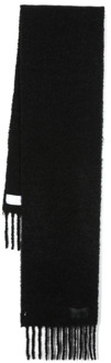 Zwart Alpaca Wol Gebreide Sjaal met Logo Patch Filippa K , Black , Dames - ONE Size
