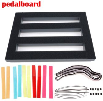 Zwart Aluminium Pedalboard Diy Gitaar Bas Pedaal Met Magic Tape Kabel Koord Bandjes Voor