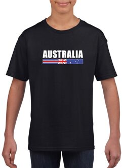 Zwart Australie supporter t-shirt voor kinderen S (122-128)