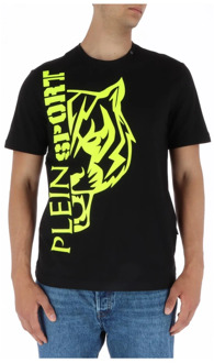 Zwart Bedrukt T-shirt Plein Sport , Black , Heren - M,S