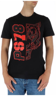Zwart Bedrukt T-shirt Plein Sport , Black , Heren - Xl,L,M,S