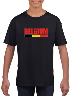 Zwart Belgium supporter supporter shirt kinderen - Belgisch shirt jongens en meisjes M (134-140)
