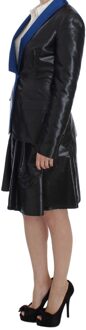 Zwart Blazer Rok Kostuum Blauwe Contrast - EU 40 / UK 12
