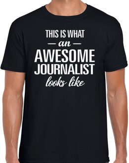 Zwart cadeau t-shirt Awesome Journalist / geweldige reporter voor heren 2XL