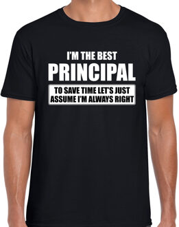 Zwart cadeau t-shirt I'm the best Principal / ik ben de beste directeur voor heren L