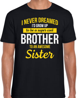 Zwart cadeau t-shirt never dreamed cool brother/ broer voor heren 2XL