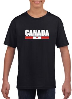 Zwart Canada supporter t-shirt voor kinderen M (134-140)