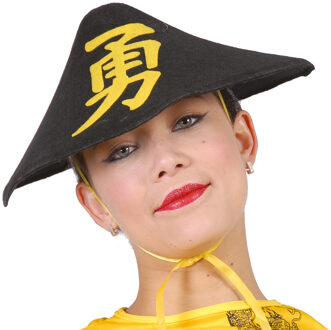 Zwart chinees hoedje voor volwassenen