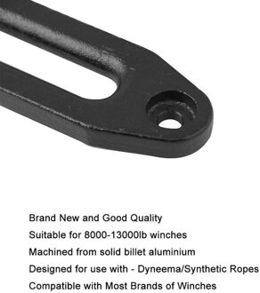 Zwart Cnc Machine Aluminium Hawse Fairlead Standaard 10 "8000-13000 Lbs Voor Atv Utv Lier Touw Kabel