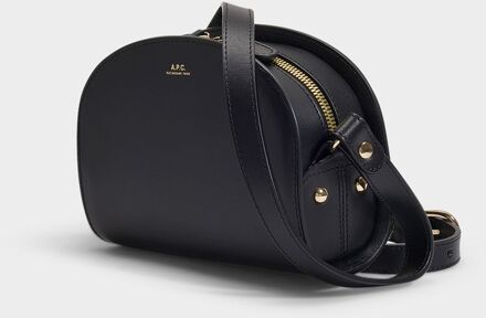 Zwart Demi-Lune Mini-tasje van glad kalfsleer - One Size