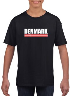 Zwart Denemarken supporter t-shirt voor kinderen XS (110-116)