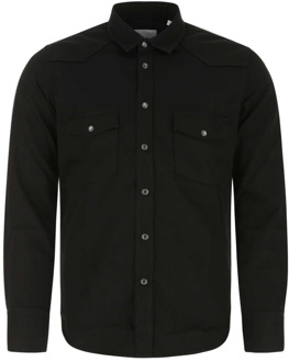Zwart denim Overhemd PT Torino , Black , Heren - M