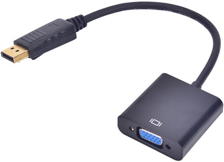 Zwart DP Male Naar VGA Vrouwelijke Adapter Display Port Kabel Converter Displayport